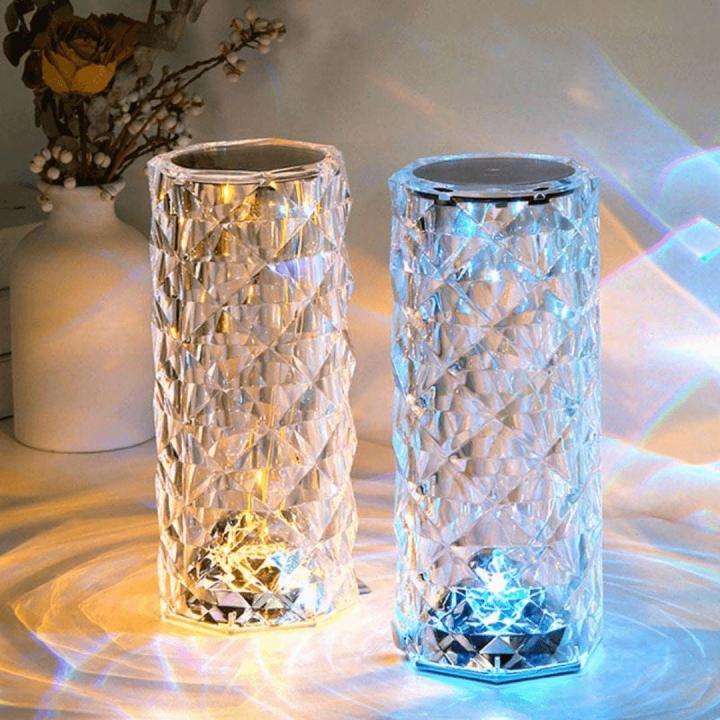 16 Colors Crystal Lamp With Remote | RGB Rose Diamond Table Lamp