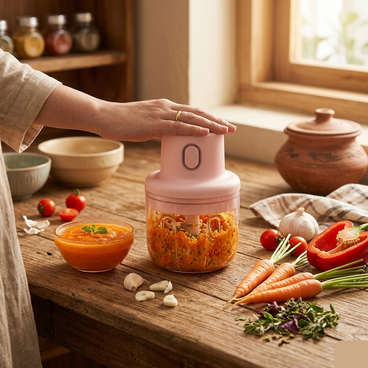 Mini Food Chopper Portable USB Rechargeable Vegetable Garlic Meat Grinder | With Cable - Size 250ml